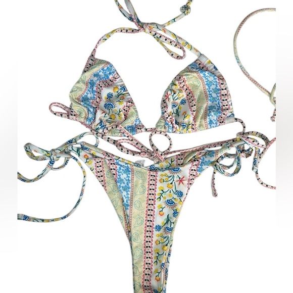 NEW Shein Bikini SET Floral Boho Print - Picture 1 of 15